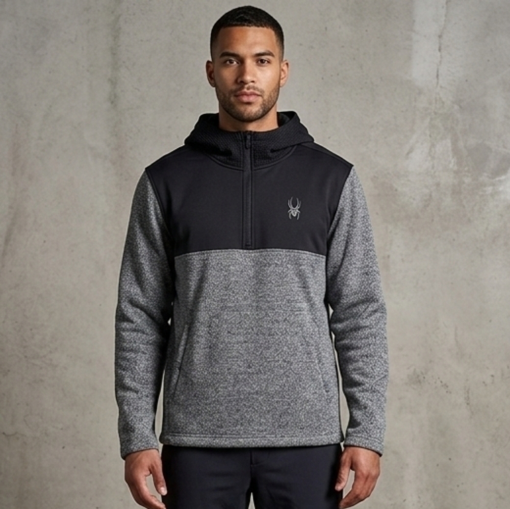 NWT Spyder Quarter-Zip Fleece Lined Hoodie